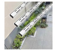 XJBWSDE Caniveau de Drainage de 100 cm de Long, kit de caniveau en résine et Grille en Acier Inoxydable, système de Drainage pour Cour, terrasse en béton (7 x 5 cm (2,8 x 2,0 po))