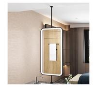 XJBWSDE Miroir Flottant rectangulaire fixé au Plafond avec éclairage LED, 3 Couleurs à intensité Variable et Cadre en métal pour la décoration d'hôtels et d'appartements (Noir, 60 x 120 cm)