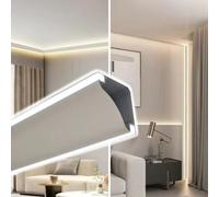 XJBWSDE Moulure de Plafond/Mur à LED, plinthe décorative à éclairage indirect, Bande LED en Aluminium pour la Maison/Le cinéma (3 m/9,8 pi)
