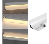 XJBWSDE Plinthe LED avec diffuseur, Remplacement des moulures de Couronne en plâtre, Canal LED linéaire pour couloirs de cinéma (Petit, 3 m/9,8 pi)