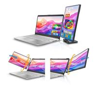 XJCIX 14.1" Moniteur Portable Double 2K IPS (avec Station d'accueil USB) QHD 2440x1400 Plug & Play Dual Extenseur Laptop Écran pour Voyage, Bureau et Domicile Compatible avec HDMI,USB-A et USB-C