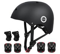 XJD Casque Vélo Enfant Sets de Protection Enfant de 3-13 Ans Genouillères Coudières Protège-Poignets Réglables Kit de Protection Filles Garçons Rollers Skate Trottinette Skateboard