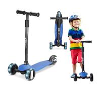 XJD Trottinette Enfant 3 Roues à partir de 2 à 8 Ans- Patinette Débutante -T-Bar Ajustable pour Garçons et Filles -Charge Jusqu’à 50 kg avec Roues Lumineuses - Guidon Détachable - Cadeau Enfant (Bleu)