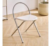 xjdagaoge Chaise Pliante Confortable, Capacité de Charge de 330 Livres, Tabouret Pliant for Petit Usage Domestique,Suitable for Indoor and Outdoor Use, Rose(White)