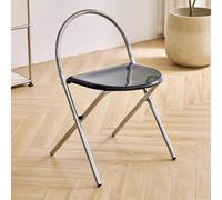 xjdagaoge Chaise Pliante Confortable, Capacité de Charge de 330 Livres, Tabouret Pliant for Petit Usage Domestique,Suitable for Indoor and Outdoor Use, Rose(Black)