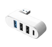 Xjdzineq 4 ports USB Splitter Extender Multiport Adaptateur avec 3 & 1 C Alimenté Données pour Ordinateur Portable Voiture Bureau USB Extender pour Ordinateur Portable