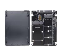 Xjdzineq Adaptateur de disque MSATA vers SATA3, double entrée pour la compatibilité de mise à niveau des ordinateurs portables/de bureau et extension de l'alimentation du disque de stockage