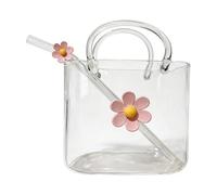 Xjdzineq Bocal en forme de sac à main avec paille pour cocktails et décoration de fête
