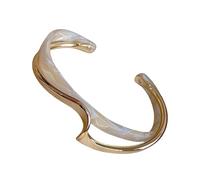 Xjdzineq Bracelet réglable en métal avec incrustation de coquillages et crustacés - Accessoire pour femme - Style décontracté ou formel - Bracelet en métal de luxe