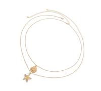 Xjdzineq Chaîne de taille multifonctionnelle convertible en forme d'étoile de mer - Longueur réglable - Pour bikini, robe, tenue, coquillage, taille réglable