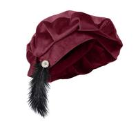 Xjdzineq Chapeau à plumes médiéval confortable en polyester pour adultes Cosplay historique reconstitution