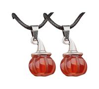 Xjdzineq Collier avec pendentif en forme de chapeau de sorcière en agate faite à la main pour Halloween, unisexe, cordon noir, collier réglable unisexe pour Halloween, pendentif citrouille et pierre