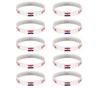 Xjdzineq Lot de 10 bracelets élégants en silicone pour les amateurs de sport 2026 avec couleur nationale vive, One Size, Silicone