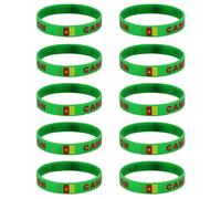 Xjdzineq Lot de 10 bracelets élégants en silicone pour les amateurs de sport 2026 avec couleur nationale vive, One Size, Silicone