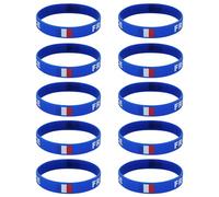 Xjdzineq Lot de 10 bracelets élégants en silicone pour les amateurs de sport 2026 avec couleur nationale vive, One Size, Silicone