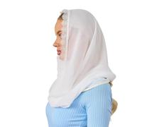 Xjdzineq Mantilla Bandeau léger avec bordure en dentelle pour prière catholique, messe, baptême, écharpe de style quotidien