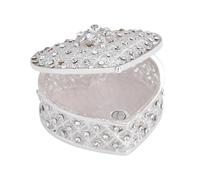 Xjdzineq Romance Boîte à bijoux en métal en forme de cœur décorée avec diamants et perles