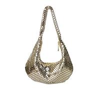 Xjdzineq Sac à main en métal à paillettes pour femme, sac à main de soirée, sacs à bandoulière, petit sac fourre-tout, sac à main simple, sac à main sous les bras pour femme, doré
