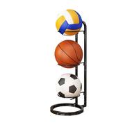 Xjdzineq Support de rangement pour ballons de basket-ball en métal multicouche pour équipement de sport - Organisateur vertical à roulettes multicouches