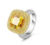 XJEIVJIC 100% Citrine s Wedding Engagement Cocktail Party For Women Ring