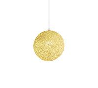 XJEIVJIC 15 Colors & 10 Sizes, Hand-Woven Bamboo Pendant Lighting, Creative Bird's Nest Shape Rattan, Twine Round Hanging Lamps, 8In/10In/12In/14In/16In/18In/20In/22In/24In/28In Lighting D (F 10In)