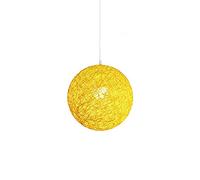 XJEIVJIC 15 Colors & 10 Sizes, Hand-Woven Bamboo Pendant Lighting, Creative Bird's Nest Shape Rattan, Twine Round Hanging Lamps, 8In/10In/12In/14In/16In/18In/20In/22In/24In/28In Lighting D (F 10In)