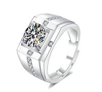 XJEIVJIC Affaire de mariage pour femmes, anneaux réglables Femmes avec une forme géométrique Moisanite 1CT / 2CT