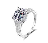 XJEIVJIC Allonges pour femmes, alliance de l'éternité pour les femmes atteintes de zircone cubique/ovale Moisanite