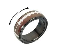 XJEIVJIC American Football Fidget Spinner Ring Personalized Knuckle Middle Finger Rings Rotate Freely Stainless Steel Rugby Gifts Boredom Stress Relieving Anxiety Band for Men Women Bff