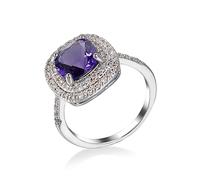 XJEIVJIC Anneau de mariée de mariage Shiny Cubic Zirconia Gemstone Engagement Rings Women Party