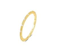 XJEIVJIC Anneau Moissanite, alliance pour femmes/forme rond jaune incrustée de pierres confortable ajustement