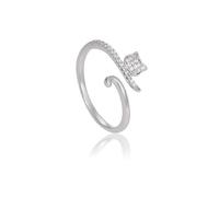 XJEIVJIC Anneaux de chat pour les adolescents anneaux réglables Animal Crystal ouvert Dainty Tail Middle Rings Empilable Cadeaux de chaton mignon pour les amoureux des chats fille