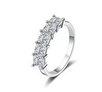 XJEIVJIC Bagues de fiançailles des femmes, sonnez des femmes engagements avec 2Ct Moisanite Princess Square