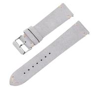 XJEIVJIC Bandoues de montre de remplacement 18/20 / 22 mm Slecche de montre en cuir en daim doux pour hommes avec barre de ressort à libération rapide (gris clair, 18 mm)