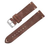 XJEIVJIC Bandoues de montre de remplacement 18/20 / 22 mm Slecche de montre en cuir en daim doux pour hommes avec barre de ressort à libération rapide (gris clair, 18 mm)