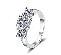 XJEIVJIC Bands de mariage de l'éternité pour femmes, anneaux de mariage pour les femmes avec des pierres Moisanite/Cubic Zirconia 3
