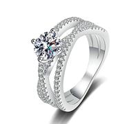 XJEIVJIC Bands de mariage de l'éternité pour les femmes, éternité des bandes de mariage pour les femmes atteintes de zircone Moisanite/cubique