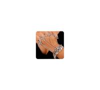 XJEIVJIC Boho Coins Link Hand Chain Bracelet avec 5 anneaux de doigt Bells Vintage Bells Belly Dance Bracelets Costume Halloween Costume Accessoire pour femmes