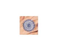 XJEIVJIC Boho Red épais grand rond rond ronctionnement de pierre de pierre Crystal Ring ethnique Femme Déclaration vintage Anneau de ramine de ramiage chic ajusté pour femmes mariées （Red）