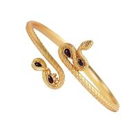 XJEIVJIC Bracelet de bracelet de serpent vintage - Design d'inspiration grecque symbolisant la sagesse et la force, élégante avec des accents de zircon pour les femmes
