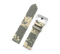 XJEIVJIC Camouflage Pattern Leather Watch Strap Band 20mm 22mm Camo Canvas Ballistic Nylon Quick Release Watchband Lasting (Band Color : Gray Silver Buckle, Band Width : 20mm)