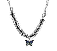XJEIVJIC Collier Colliers de chaîne de pendentif pour femmes Collier de papillon à boucle avec une chaîne de pull hip hop neutre de conception de minorités féminines