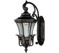 XJEIVJIC Éclair mural européen industriel rustique extérieur luminaire mural V-Intage Verre extérieure Porche Patio Single Retro Retro Metal Wall Lampe, Chandalier