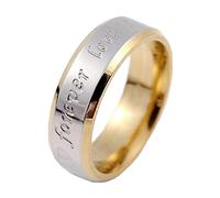 XJEIVJIC Jewellery Rings for Men Men Promise Ring 4MM Forever Love Glossy Wedding Engagement Band,