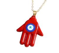 XJEIVJIC JZWCHQ Hamsa Necklace For Women And Men, Multicolor Hamsa Hand Evil Eye Necklace Turkish Blue Eye Fatima Hand Sweater Chains, Mano De Fatima Con Ojo Turco