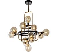 XJEIVJIC Luxuent Placage de processus de lustre Spoutnik Metal Spoutnik, 12 têtes Crystal Lampe G9 sans ampoule compatible avec la salle à manger du salon, lustre