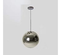 XJEIVJIC Miroir nordique Verre Ball Pendant lampe créative 1-Light Gold Silver Glass Mirror Ball Lampe Globe suspendu Light Luster Glow D Living Room Restaurant Cuisine réglable E27 Il est SO