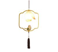 XJEIVJIC Pendant Light, Chinese Style Pendant Lamp, E27 Single-Headed Hanging Light, Creative and Exquisite Metal Chandelier Lampshade, Kitchen and Bedroom Corridor Decoration Lighting Fixtures.(B)