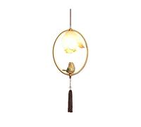 XJEIVJIC Pendant Light, Chinese Style Pendant Lamp, E27 Single-Headed Hanging Light, Creative and Exquisite Metal Chandelier Lampshade, Kitchen and Bedroom Corridor Decoration Lighting Fixtures.(B)