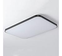 XJEIVJIC Pendant Light, Modern Minimalist Ultra-Thin Square LED Flush Mount Ceiling Light 36W Three-Color dimming Ceiling Lamp Large Home Interior Ceiling Lighting for Bedroom and Living Room(Black)